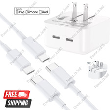 35W Dual USB-C Fast Wall Charger For iPhone 14 13 12 11 Pro XS X XR 8 PD Adapter