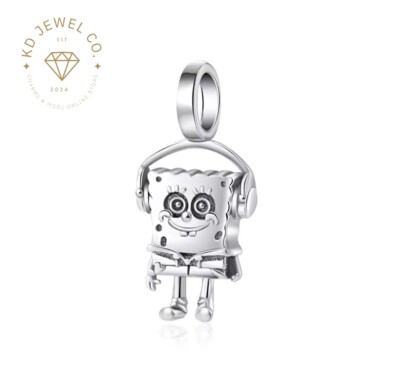 SPONGEBOB Charm SCHWAMMKOPF Anhänger Sponge Bob S925 Charm