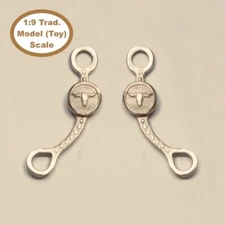 HORSING AROUND Traditional 1:9 Scale WESTERN LONG SHANK LONGHORN BIT - Silver