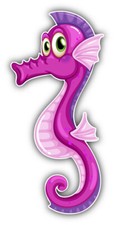 Seahorse Cartoon Animal Car Bumper Sticker Decal