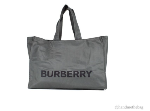 Burberry Trench Charcoal Grey Extra Large Nylon Econyl Tote Handbag Purse - Afbeelding 1 van 9
