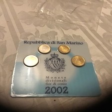 REPUBBLICA DI SAN MARINO - MONETE EURO DIVISIONALI FIOR DI CONIO ANNO 2002