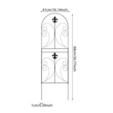 5/10x Decorative Fencing Fence Panels Metal Garden Lawn Edging Path Border Black