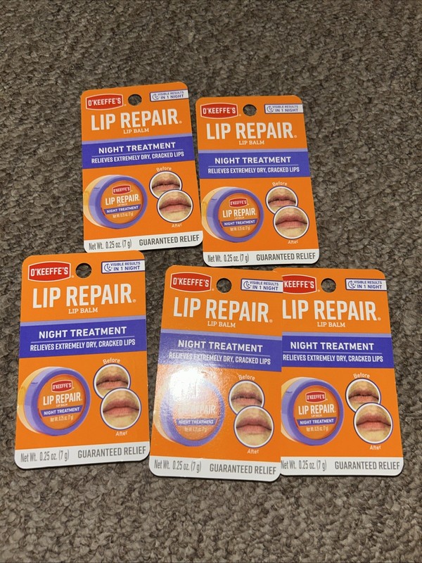 5 O'Keeffe's Lip Repair Night Treatment Dry Cracked Lips Sleep FREE SHIPPING