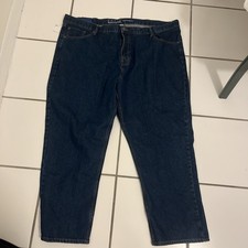 New Basic Editions Big Mens Regular Fit Jeans Blue Denim 5 Pocket Zip Fly 48x30