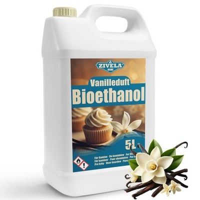 Bioethanol 96,6% 5L |Alkohol Vanilleduft 96,6% 5L | Bioethanol für Kamin, Tischk