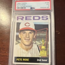 Topps 1964 Pete Rose All-Star Rookie #125 PSA 3 Cincinnati Reds MLB Card. rookie card picture