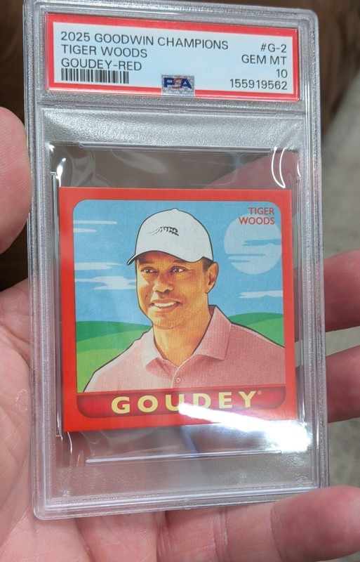 2025 Upper Deck Goodwin Champions - Goudey Tiger Woods #G-2 Red /1933 💥PSA 10 