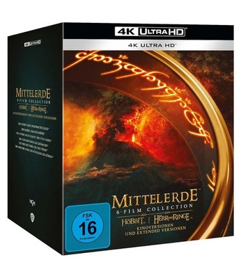 Mittelerde 6 Film Collection Hobbit + Der Herr der Ringe 4K Blu Ray Box NEU OVP