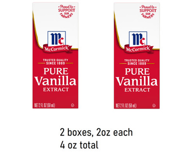 2 boxes McCormick Pure Vanilla Extract, 2.0 fl oz per Box