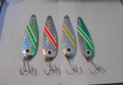 Super Magnum Trolling Spoons 5 1/2'' Salmon Muskie Striper Fishing Lot #2