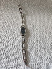 NINE WEST 9W/1127 Silver Tone Quartz Analog Women's Watch Sz. 7" New Battery