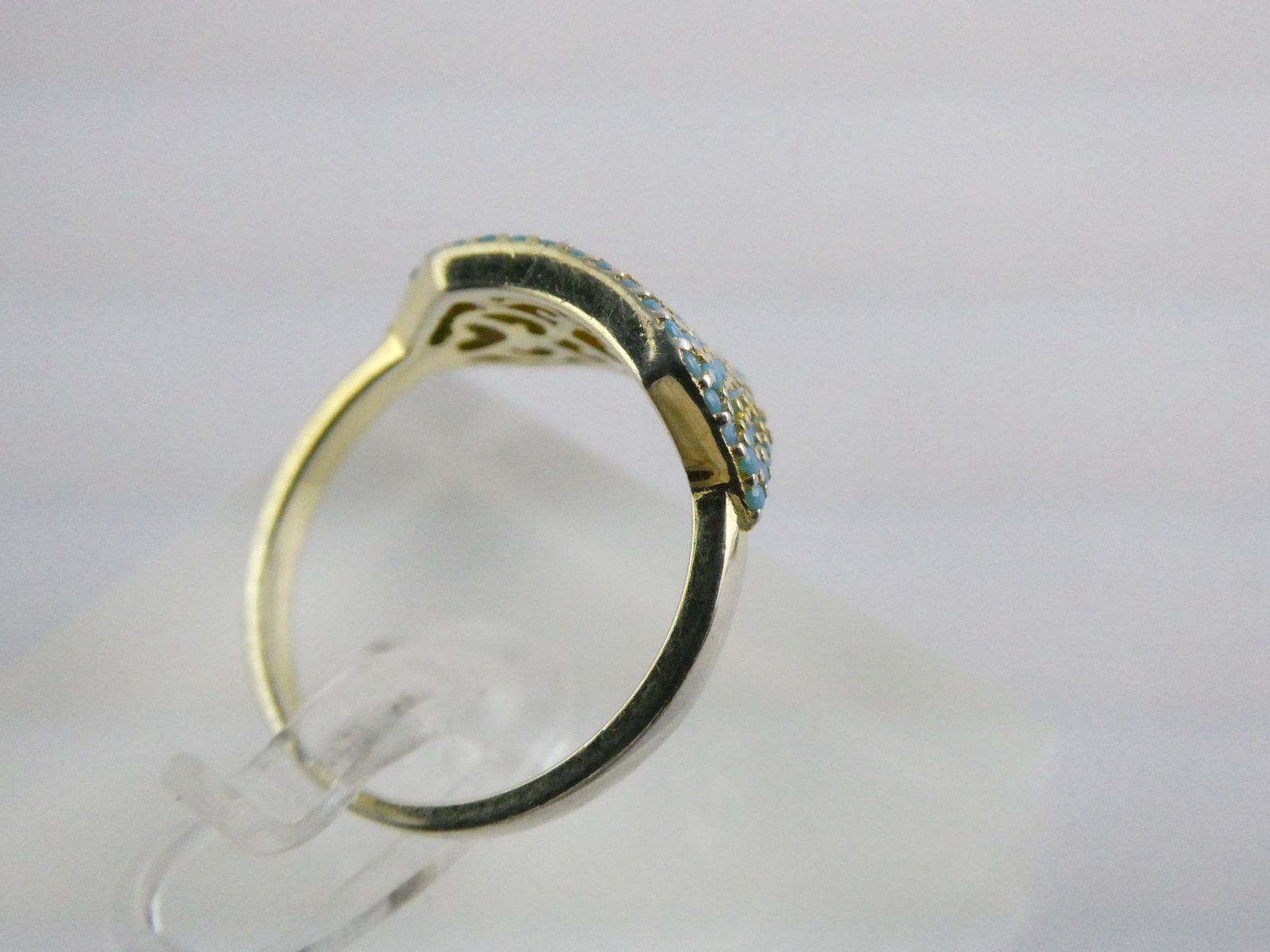 Native Gem Sterling Silver Turquoise Array Ring 9… - image 4