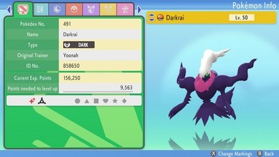 Pokemon Strahlender Diamant & Leuchtende Perle 6IV Shiny Darkrai MAX EVs