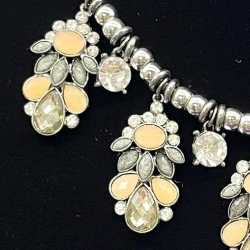 M & S заявление ожерелье подвеской цветочный кластер ар-деко ретро вечер гламур шикарный - Изображение 3 из 4