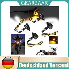 Motorrad Mini Bullet LED Blinker 4 Stück 12V Schwarz für Scooter Chopper