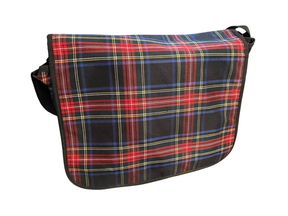 Bandolera Mensajero GAP Roja a Cuadros Tartán De Colección con Correa Cremallera Expandible Foto 2 de 4