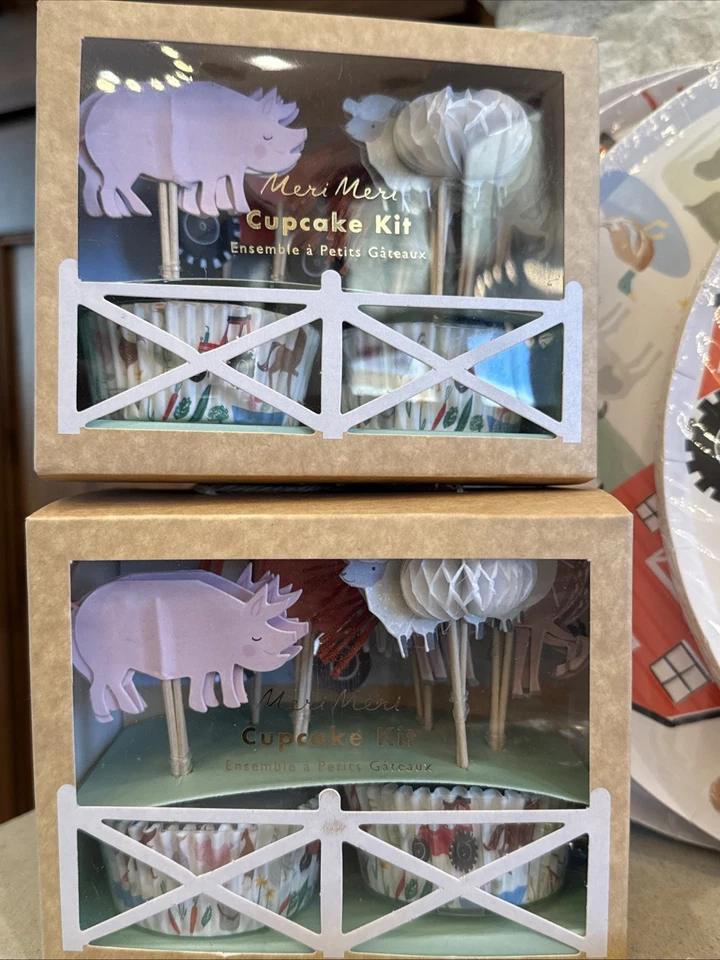 3C) Juego de fiesta de cumpleaños caprichoso Meri en la granja. Tractor de pollo de cerdo de vaca Foto 2 de 4