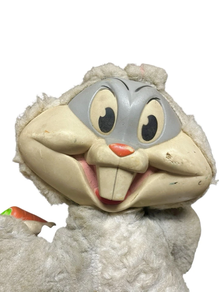 "Juguete de peluche parlante Mattel Warner WB 1964 23"" cara de goma juguete Bugs Bunny funciona" Foto 2 de 4
