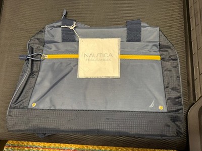  Nautica Duffel Bag Navy Blue/Yellow Travel Gym Tote New-18x11x9