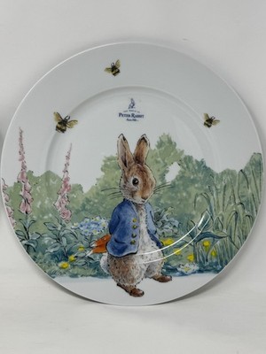 2 Beatrix Potter Peter Rabbit Carrots Garden Dinner Plates Zrike New Easter VHTF