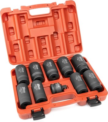 NEIKO 02531A 10 Piece 12 Point Socket Set 1/2  Drive, Lug Nut 10 