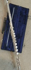Silver Concert Flute Boehm System Closed Hole...