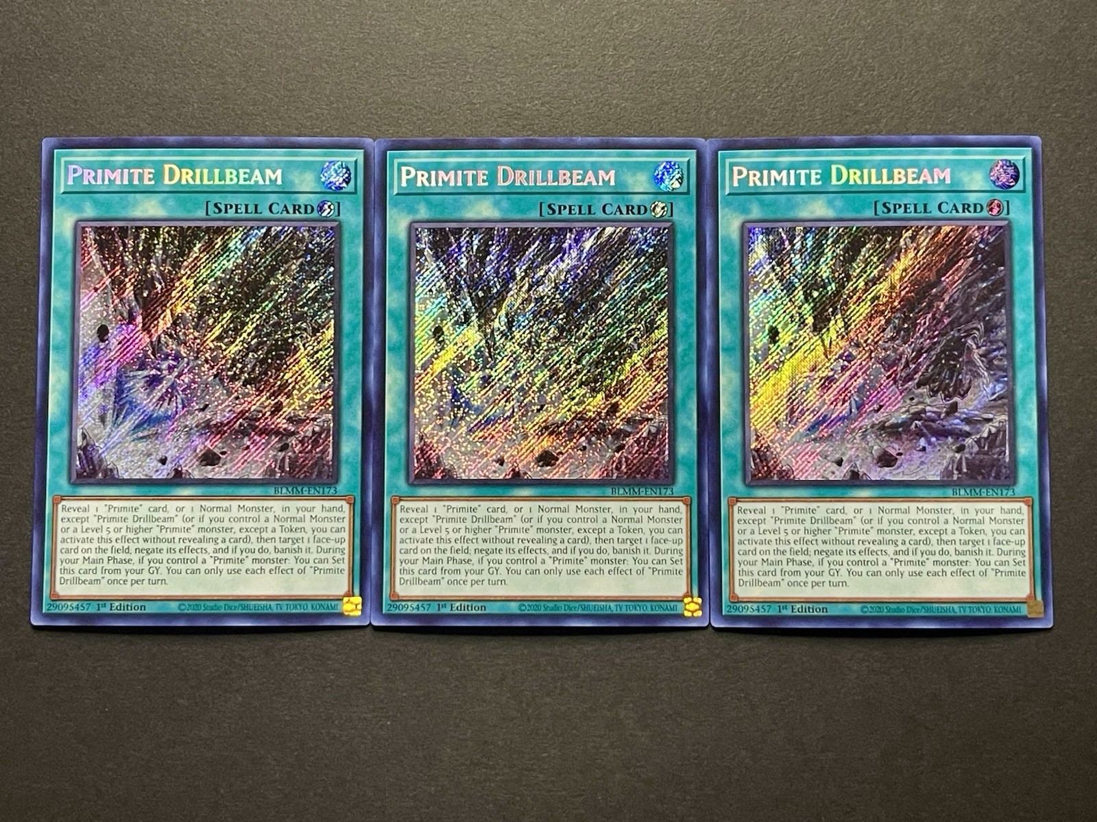 3x Primite Drillbeam | BLMM-EN173 | Secret Rares | NM | 1st Editions | YuGiOh!