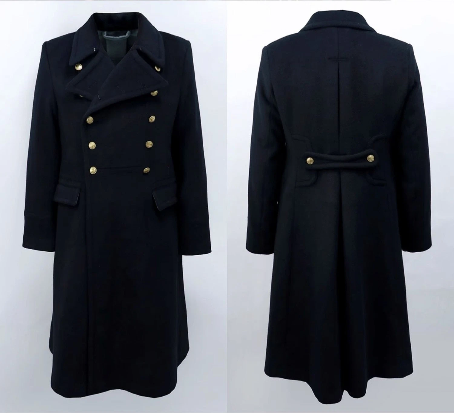 Cold Resistant Replica Soviet Navy M69 Winter Black 12-Button Woolen Overcoat image 1