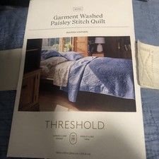 Garment Washed Paisley Stitch Quilt - Threshold Light Blue Full/queen