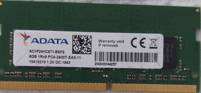 ADATA DDR4 SDRAM SO-DIMM 8GB PC4-2400T 260-Pin Laptop RAM AO1P24HC8T1-BSFS