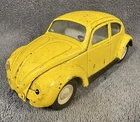 Vintage 1960's Pressed Metal Tonka Yellow Volkswagen Beetle Bug VW As Shown