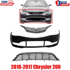 Front Bumper Cover & Grille Assembly Kit For 2016-2017 Chrysler 200
