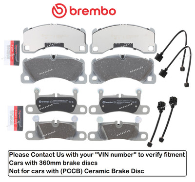 Front & Rear Brake Pad OES Ceramic +Sensor for Porsche Cayenne (360mm / VinReqd)