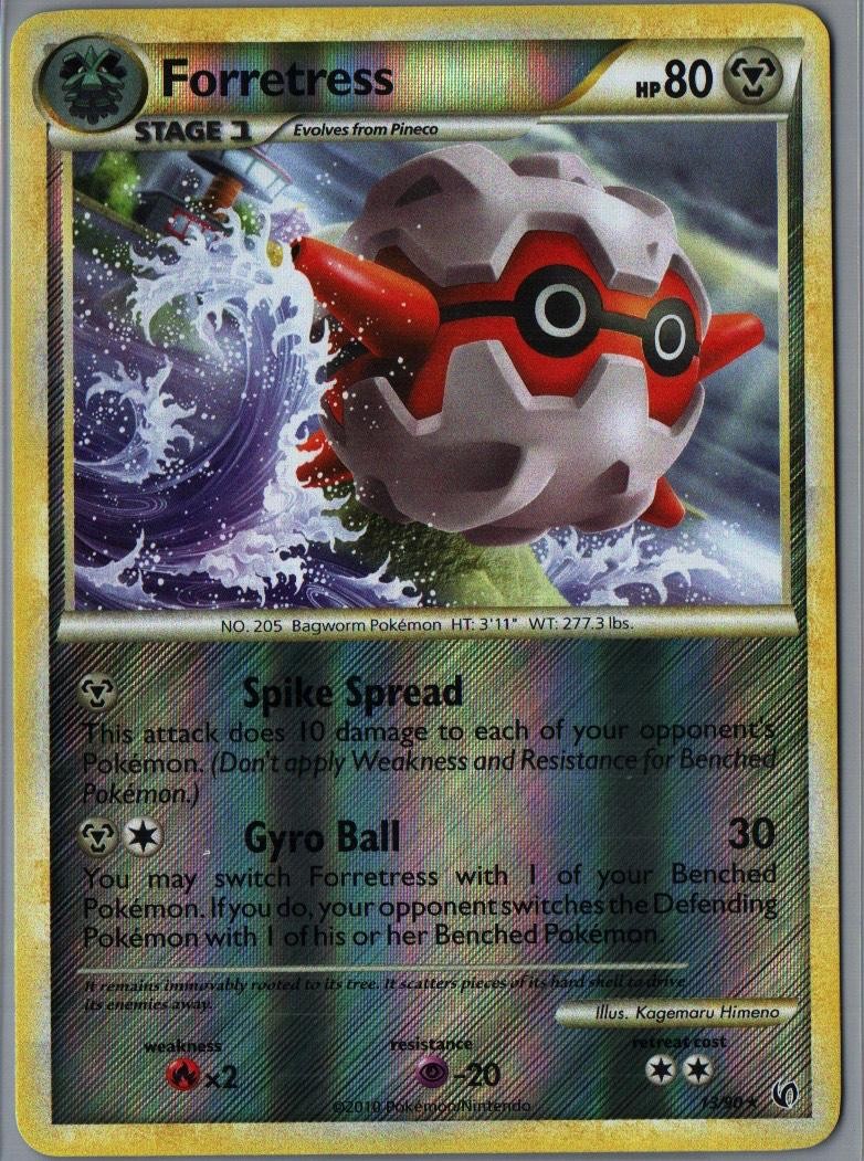 Forretress 13/90 Rare HGSS Undaunted Pokemon Reverse Holo Near Mint