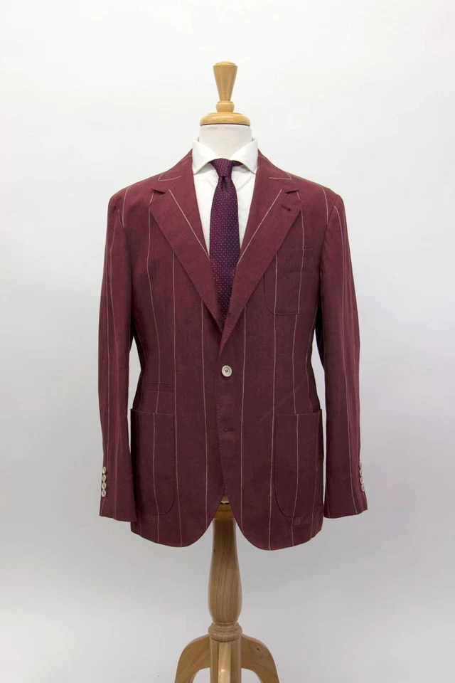 NWT$6495 Brunello Cucinelli Men Sartoria Solomeo Pinstripe 2Pc Suit 50/40US A258 - Image 3 of 4