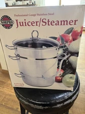 Norpro Stainless Steel Steamer/Juicer, 11qts/10.4L, 4qts/3.8L, 8.5qts/8L