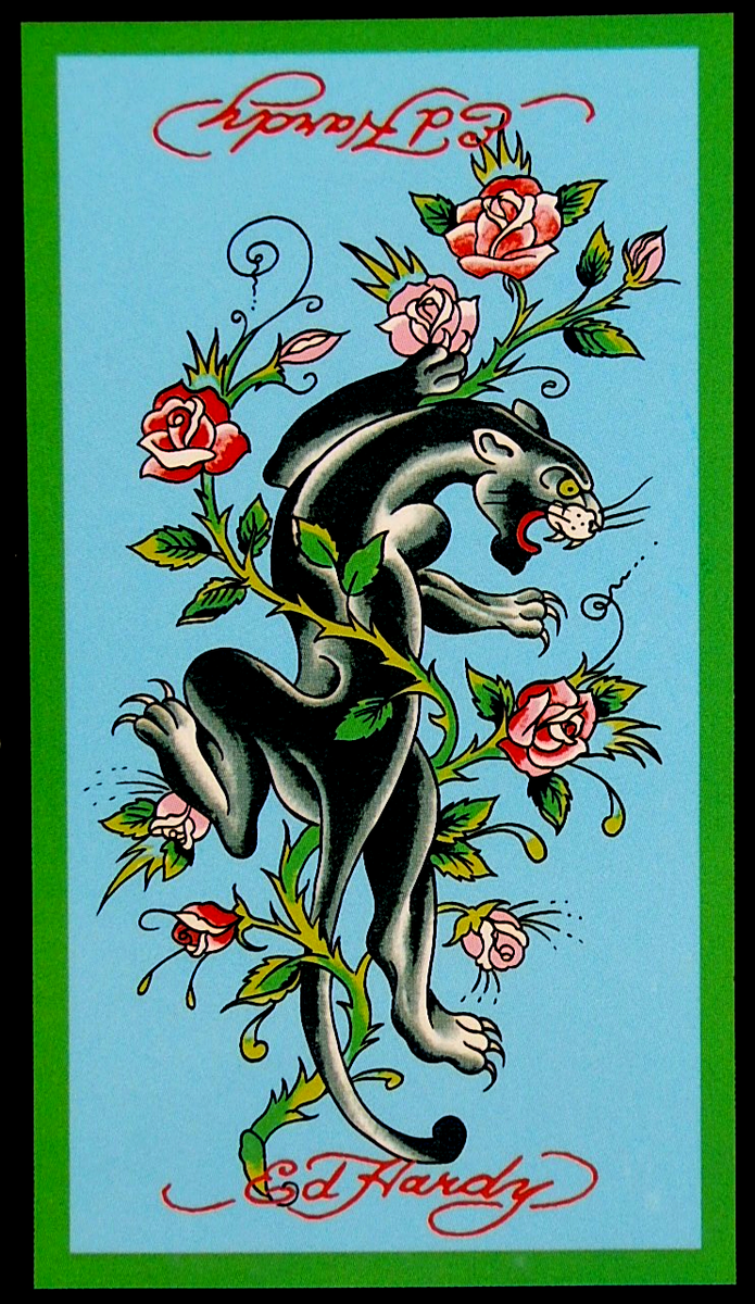 ED HARDY BLACK PANTHER Beach Towel 100% Cotton 36