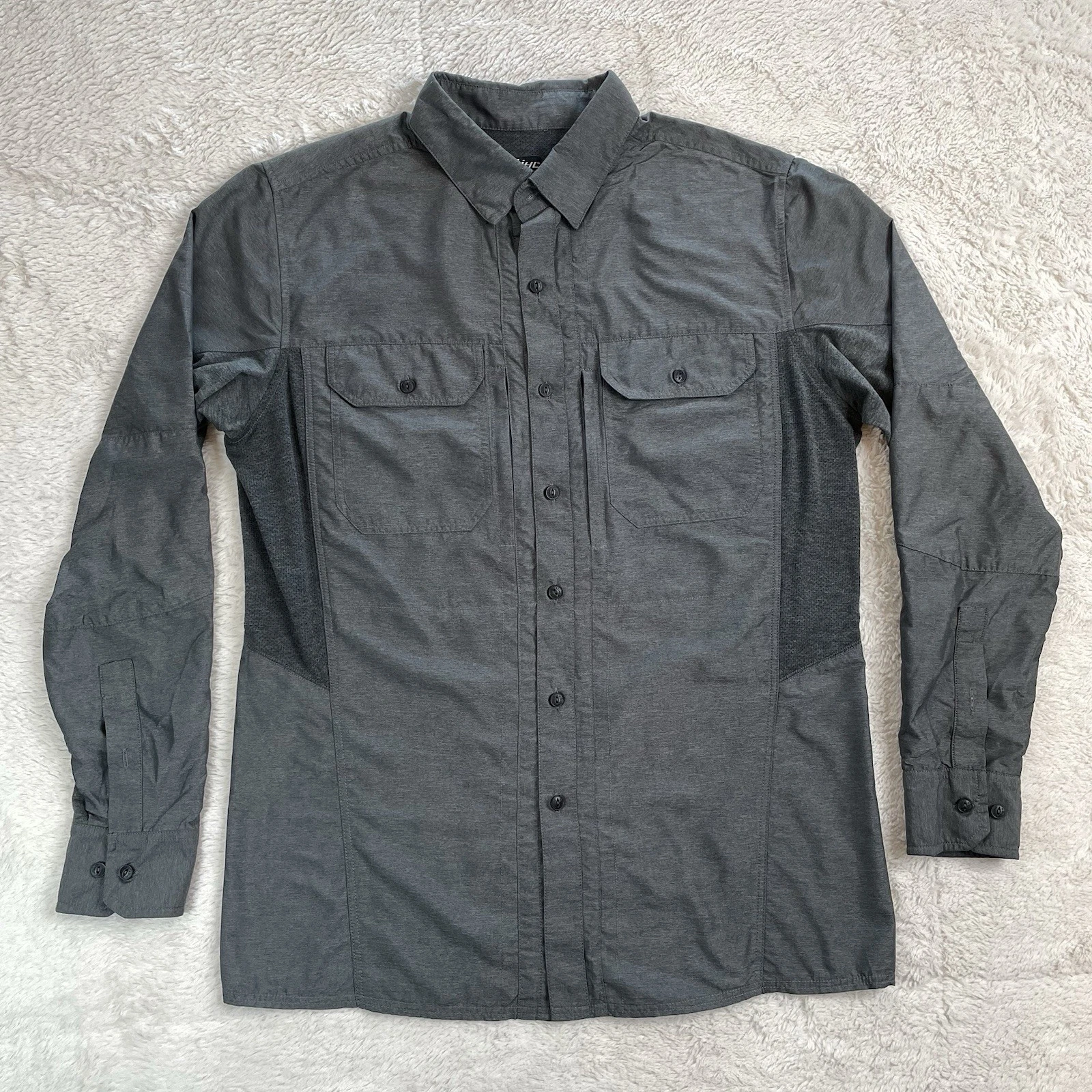 Kuhl Shirt Mens S Small Gray Button Front Long Sleeve Performance Hiking Outdoor
