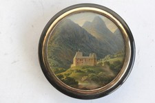 Antica scatola di pittura in miniatura castello (50972)