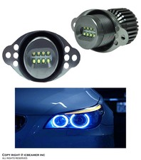 2x Blue Led Angel Eyes Halo Ring Lights For Bmw E90 E91 Lci 2009-2012