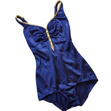 VINTAGE Swimsuit one piece Maxine of Hollywood blue size 10