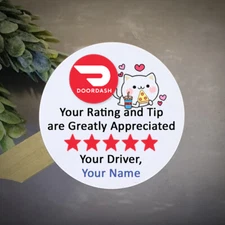 Personalized custom Doordash stickers delivery driver bag sticker for food shop