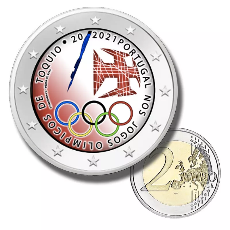 2 Euro Coloured Coin 2021 Portugal Olympic Games Tokyo 2021 Uncirculated  Coin