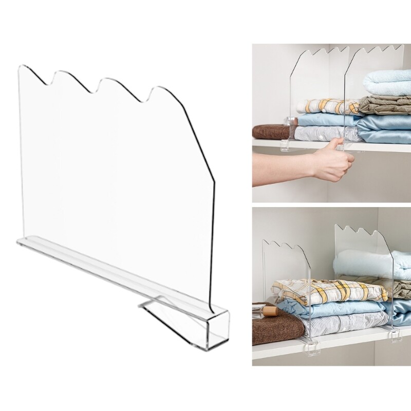 Clear Acrylic Shelf Divider Efficient Separators Bathroom Organization