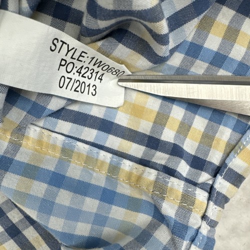 Vineyard Vines Button Down Shirt L/S Blue Yellow Plaid Murray Mens Size Medium - Picture 9 of 21