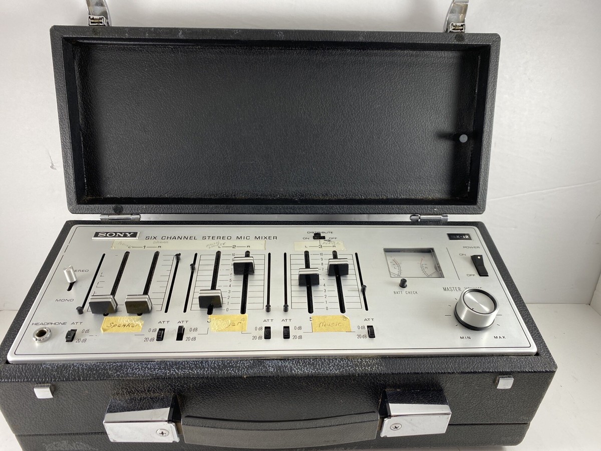 VINTAGE SONY MX-12 6 CHANNEL STEREO MICROPHONE / INSTRUMENT MIXER