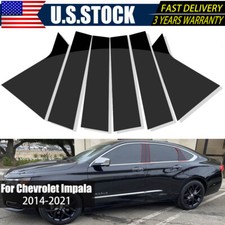 For 2014-2021 Chevrolet Impala Glossy Black Pillar Posts Trims 6pcs Piano Covers For 2014-2021 Chevrolet Impala Glossy Black Pillar Posts Trims 6pcs Piano Covers
