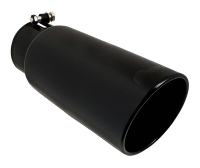 ''Pypes'' #EVT405B.  4'' In, 5'' Out, 12'' Long. Black Stainless Steel Exhaust Tip