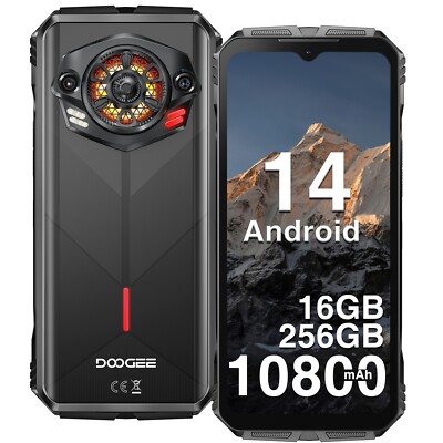 DOOGEE SPUNK Android 14 Outdoor Smartphone Handy 10800mAh 16GB+256GB Handy NFC